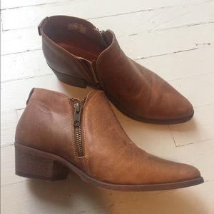 Steve Madden Leather Ankle Side Zip Boot SZ 6.5